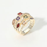 Multicolor Gemstone Gold Ring