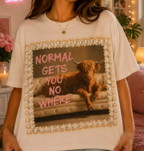 Normal Gets You No Where Blinged Out Tee