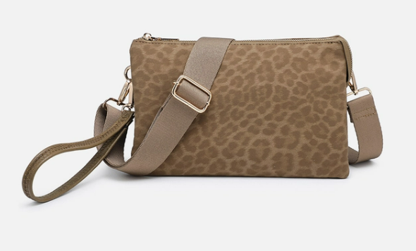 Izzy Olive Cheetah Crossbody w/ Guitar Strap