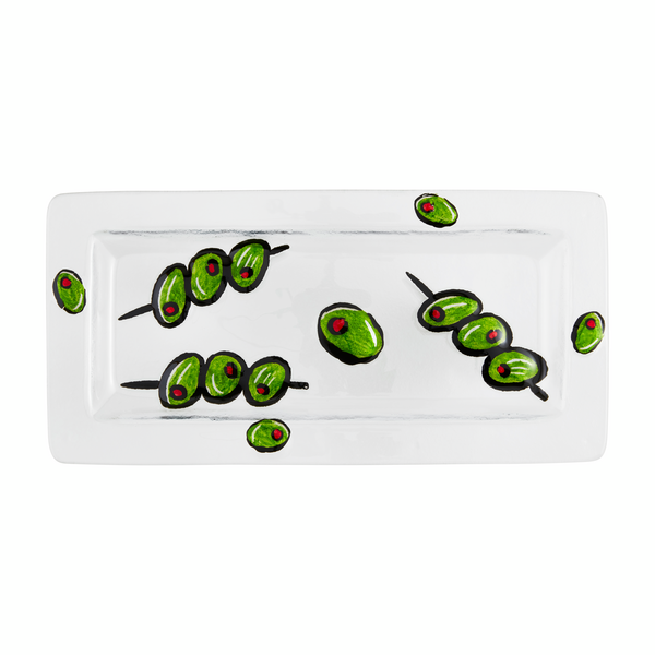 Mudpie - Olive Glass Tray