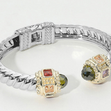14K Gold Plated CZ Prism Cable Cuff Collection