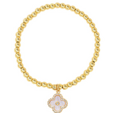 Rhinestone Trim Opal Quatrefoil Bracelet