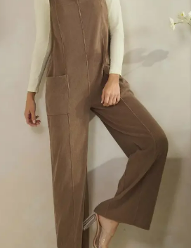 The Classic Relaxed Wide-Leg Corduroy Overalls