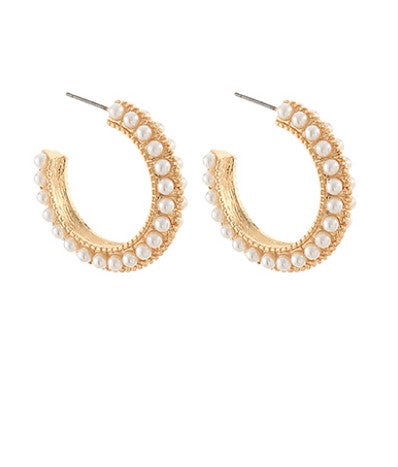 All Around Pearl Hoops