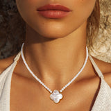 Pearl Quatrefoil Necklace