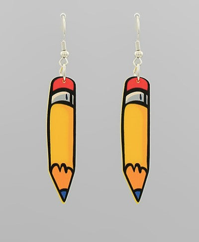 Cartoon Pencil Earrings