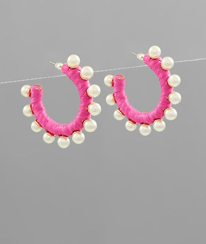 Touch Of Feminine Pearl Hoops