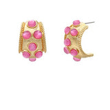 Colorful Stone Galvanized Gold Earring