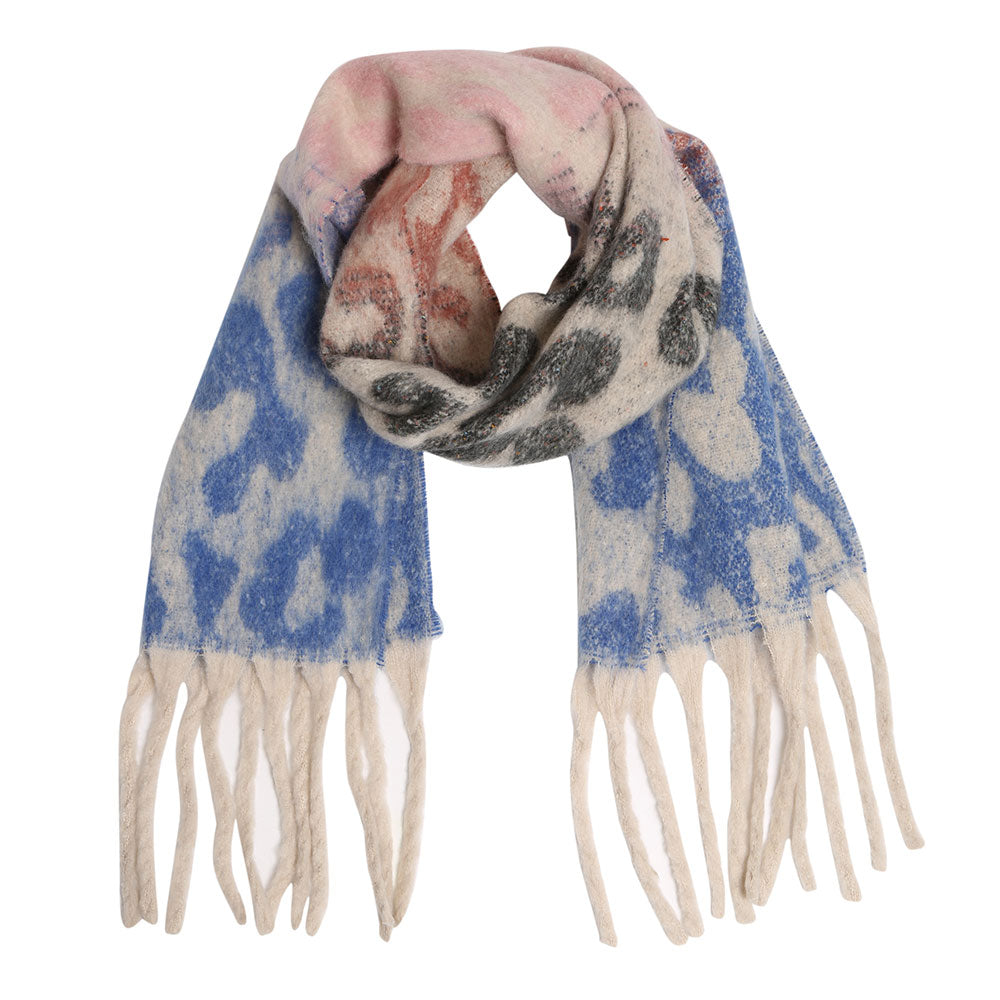 Soft Leopard Fringe Scarf