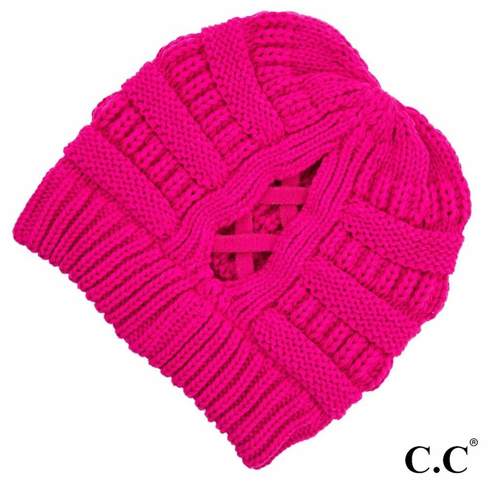 Criss Cross Ponytail Beanie