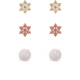 Pink Christmas Earring Set