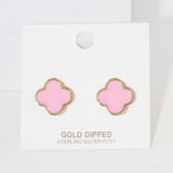 Colorful Quatrefoil Stud Earrings