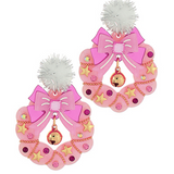 Pinks Ribbons & Wreaths Earring