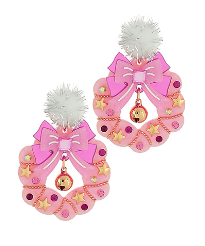 Pinks Ribbons & Wreaths Earring