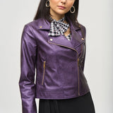 Joseph Ribkoff - Plum Persuasion Leather Jacket