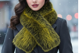 Plush Mustard Faux Fur Winter Scarf