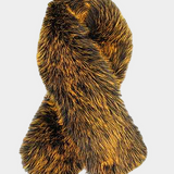 Plush Orange Faux Fur Winter Scarf