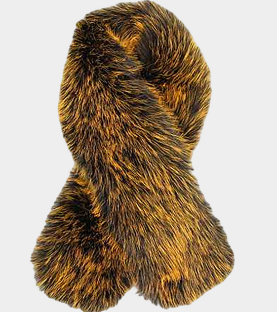 Plush Orange Faux Fur Winter Scarf