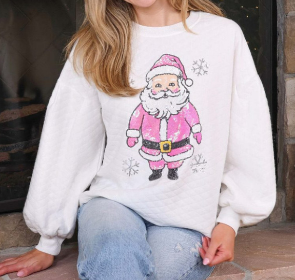 Simply Southern - Quilted Santa Sweatshirt