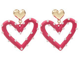 Pretty Pearl Heart Earrings