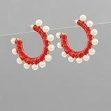 Touch Of Feminine Pearl Hoops