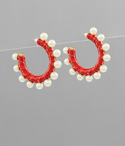 Touch Of Feminine Pearl Hoops