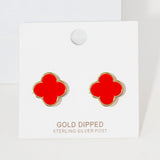 Colorful Quatrefoil Stud Earrings