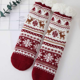 Cozy Sherpa Trim Holiday Nordic Pattern Printed Bundle Gift Socks Set