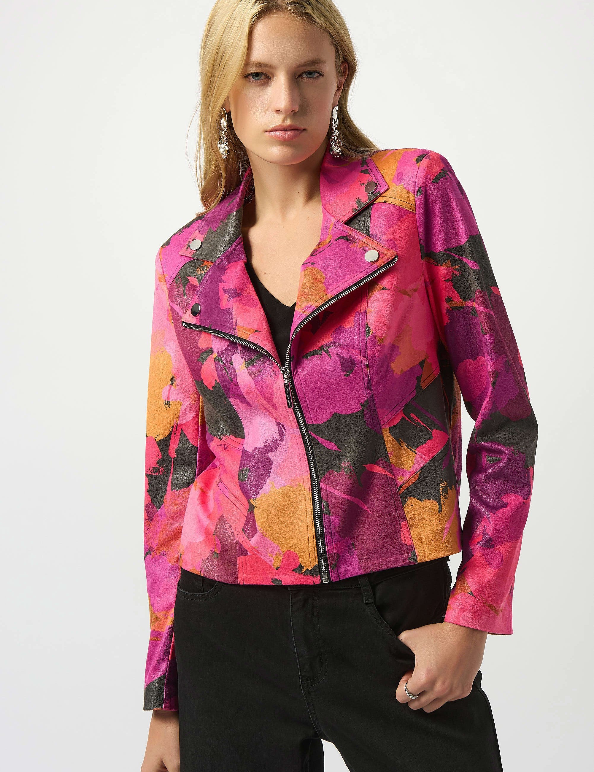 Joseph Ribkoff - Fall Foliage Leather Jacket