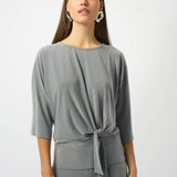 Joseph Ribkoff - Grey Melange Silky Boxy Top