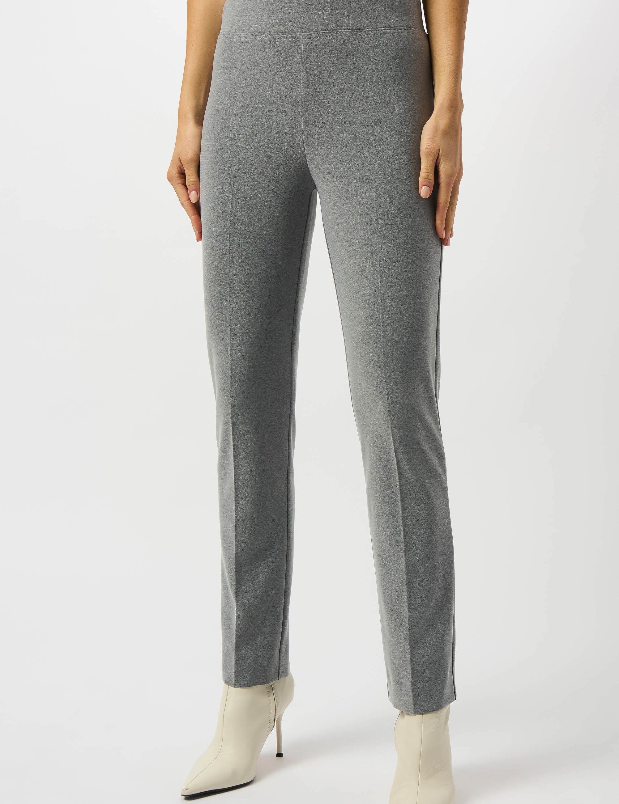 Joseph Ribkoff - Grey Melange Silky Straight Leg Pant