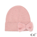 Fuzzy Statement Bow Beanie