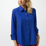 *Joseph Ribkoff - Sapphire Poplin Button Front Blouse