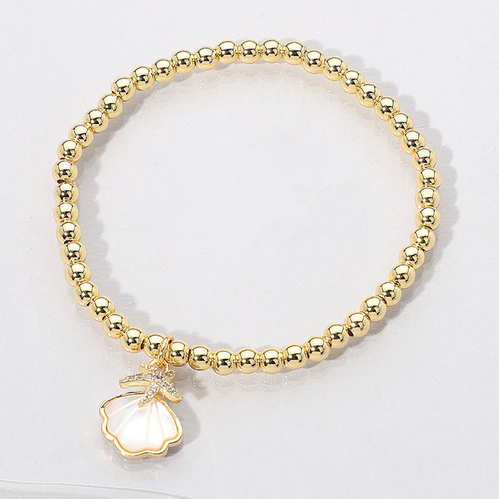 Mother Of Pearl Shell Stretch Bracelet