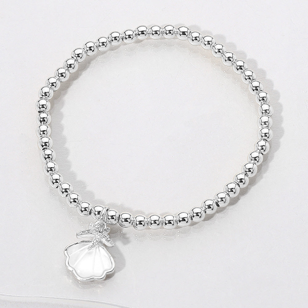 Mother Of Pearl Shell Stretch Bracelet
