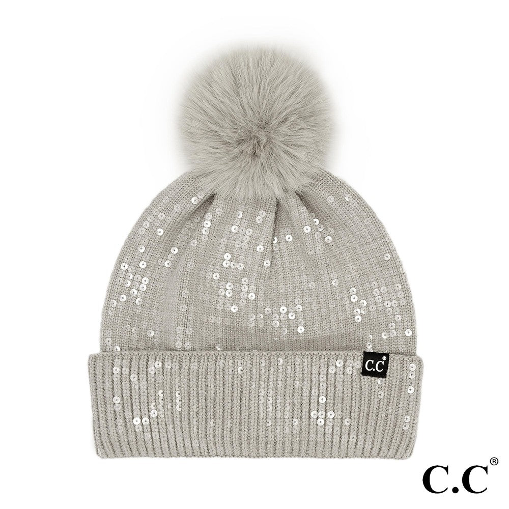 **All Over Sequin CC Beanie