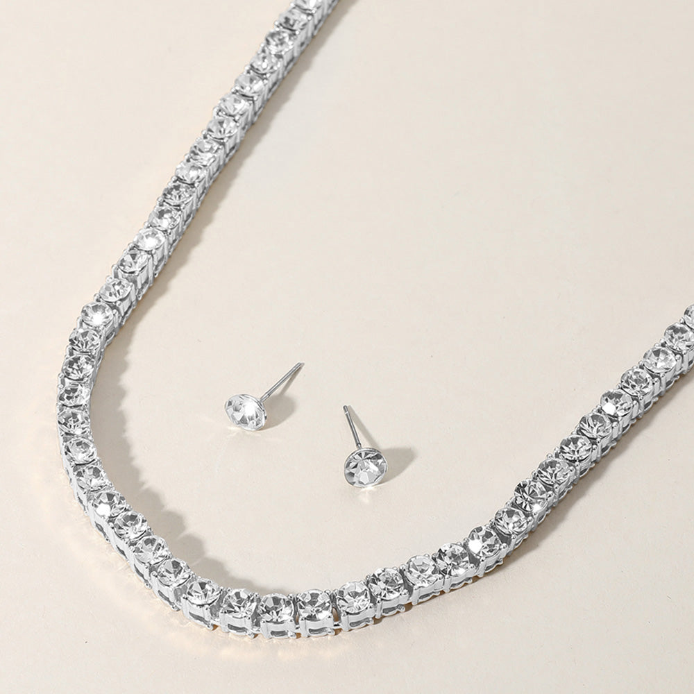 Rhinestone Tennis Chain Necklace