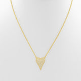 Gold Rhinestone Heart Necklace