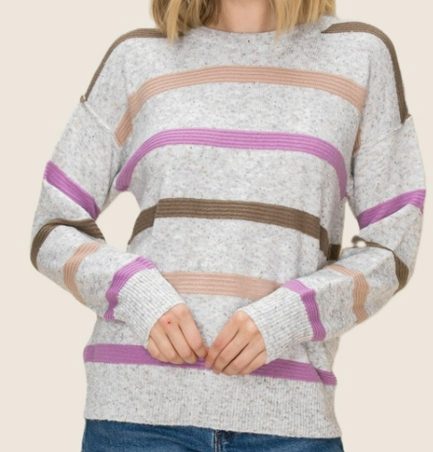 Fruit Stripe Sprinkled Sweater