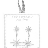 Genuine Silver Dipped Rhinestone Pave Starburst Drop Earrings