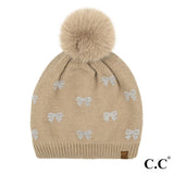 Allover Rhinestone Bow Beanie