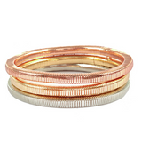 Tri Tone Coil Bracelet Set