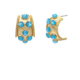 Colorful Stone Galvanized Gold Earring