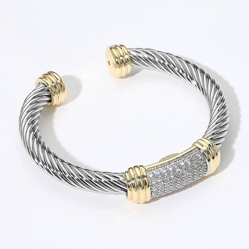 Two Tone Accent Cuff Bracelet