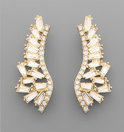 Swooping Rhinestone Earrings