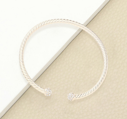 Rhinestone Embellished Cuff Bracelet
