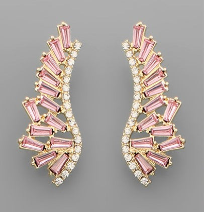 Swooping Rhinestone Earrings