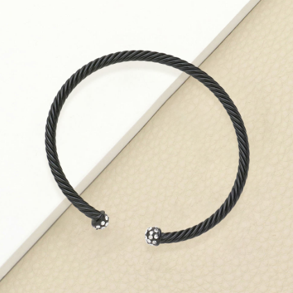 Rhinestone Embellished Cuff Bracelet